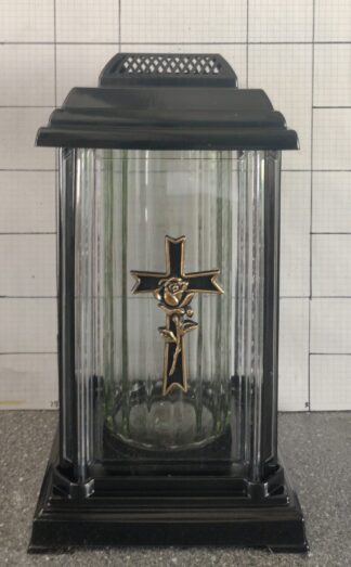 KAPLICZKA CZARNA 5 APLIKACJA KRZYŻ ZŁOTY