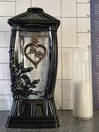 Z 546 KAPLICZKA CZARNA RÓŻA SERCE ZŁOTA