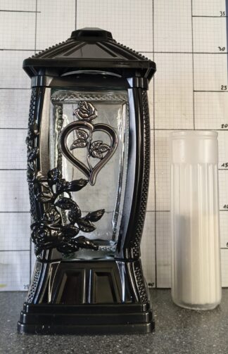 Z 546 KAPLICZKA CZARNA RÓŻA SERCE SREBRO