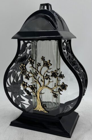 LAMPION 1 CZARNY DRZEWKO ZŁOTE