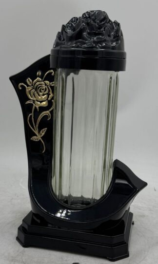 WSTĘGA 1 CZARNA DUŻA RÓŻA ZŁOTA