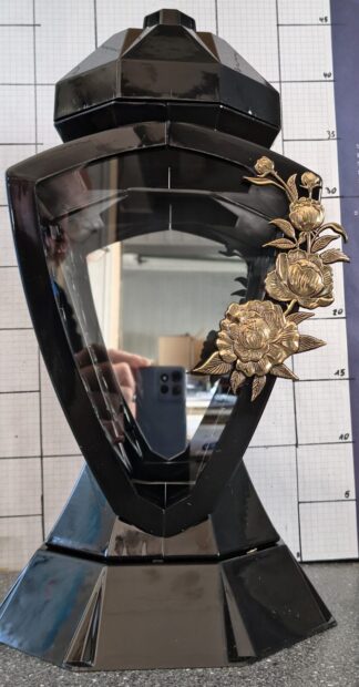 LAMPION WAZON 11 CZARNY KWIAT ZŁOTO