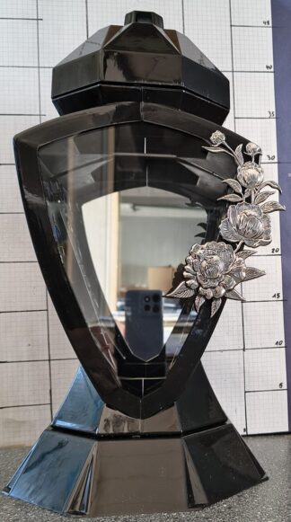 LAMPION WAZON 11 CZARNY KWIAT SREBRO