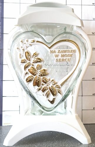 LAMPION Z7 BIAŁY APLIKACJA ZŁOTO