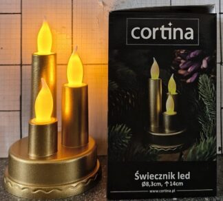 ŚWIECA POTRÓJNA CORTINA ZŁOTA