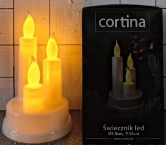 ŚWIECA POTRÓJNA CORTINA BIAŁA