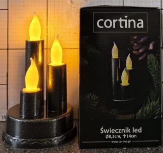 ŚWIECA POTRÓJNA CORTINA CZARNA