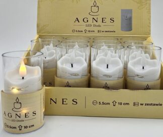 ŚWIECA LED AGNES 10 BIAŁA