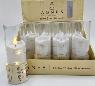 ŚWIECA LED AGNES 15 BIAŁA