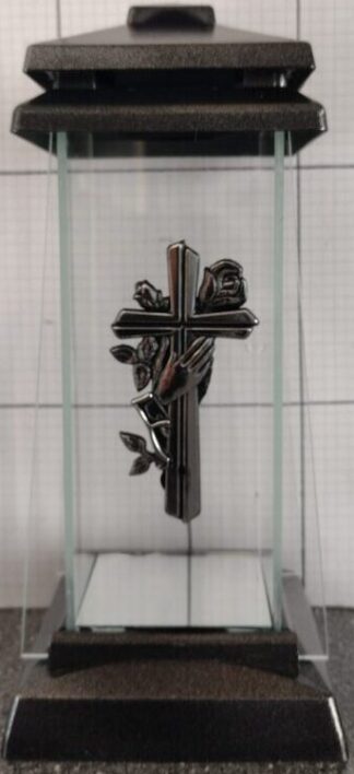 KAPLICZKA SZYBA MINI 2 KRZYŻ SREBRO