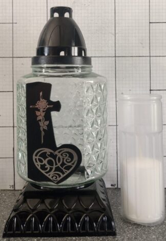 PASEK MAŁY CZARNY SERCE KRZYŻ