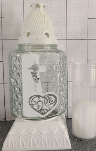 PASEK MAŁY BIAŁY SERCE KRZYŻ