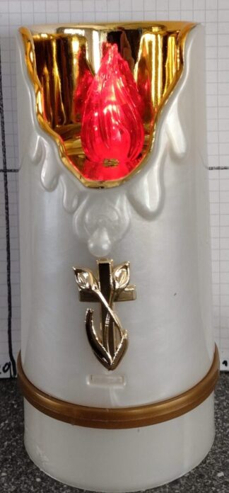 ŚWIECA  DŻEK BIAŁA / ZŁOTA / CZERWONY PŁOMIEŃ