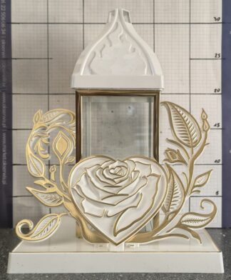 LAMPION HILA BAROK BIAŁY SERCE ZŁOTE