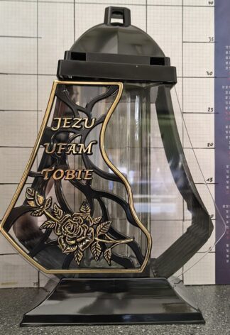 LAMPION 1 CZARNY NAPIS ZŁOTO