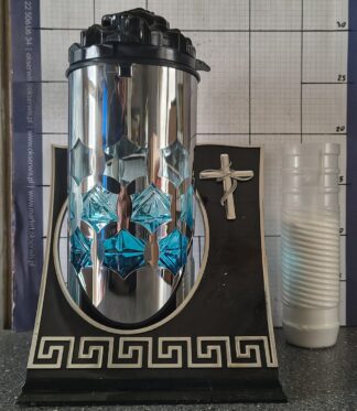 MEANDER KRZYŻ SREBRO NIEBIESKI