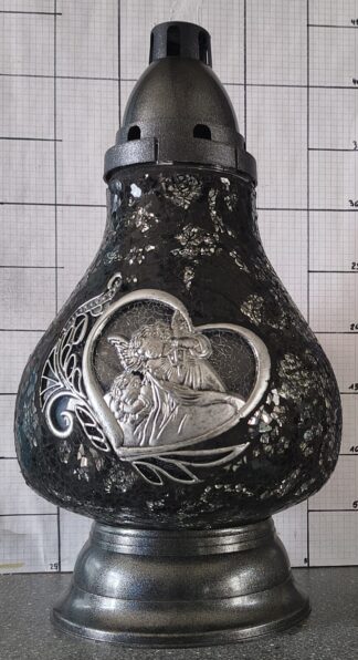 KARAFKA DEKOR SERCE ANIOŁ CZARNE