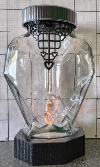 ZNICZ SERCE DUŻE SOLAR Z KOLIĄ GRANIT