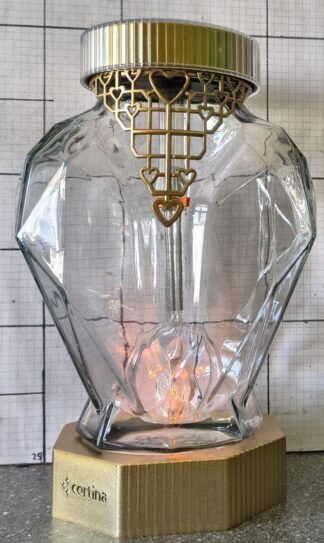 ZNICZ SERCE DUŻE SOLAR Z KOLIĄ ZŁOTE