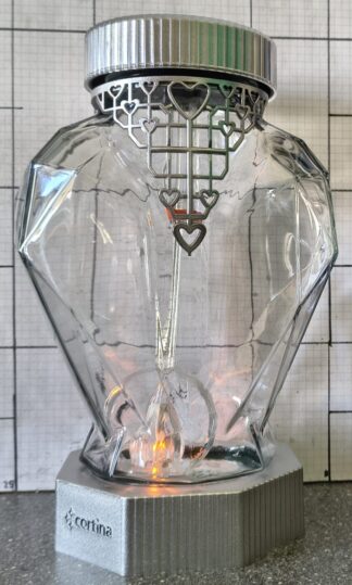 ZNICZ SERCE DUŻE SOLAR Z KOLIĄ SREBRO