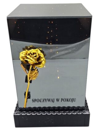 SOLAR KWADRAT 3D RÓŻA NAPIS GRAFIT