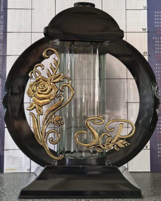 LAMPION MEDALION CZARNY ŚP ZŁOTO