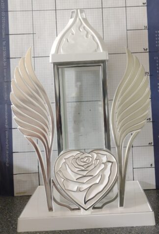 LAMPION HILA DUŻY BIAŁY SKRZYDŁA SREBRO