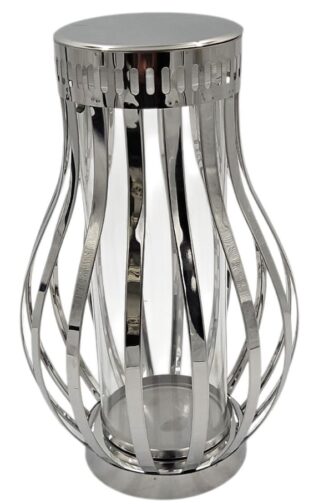 LAMPION METAL GRUSZKA SREBRO
