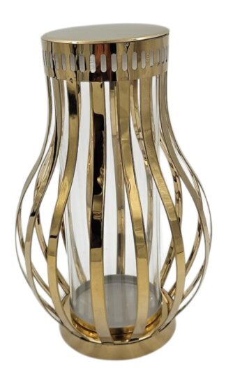 LAMPION METAL GRUSZKA ZŁOTO