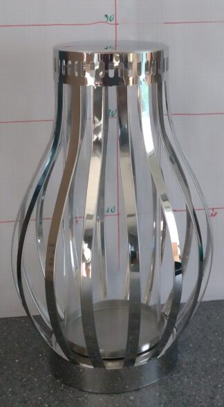 LAMPION METAL GRUSZKA SREBRO
