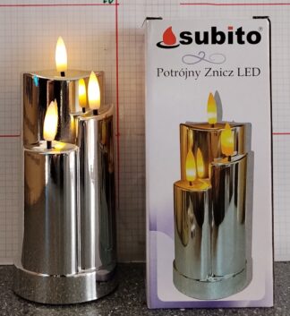 ŚWIECA POTRÓJNA SREBRO 1251 SUBITO