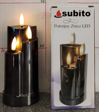 ŚWIECA POTRÓJNA CZARNA 1253 SUBITO